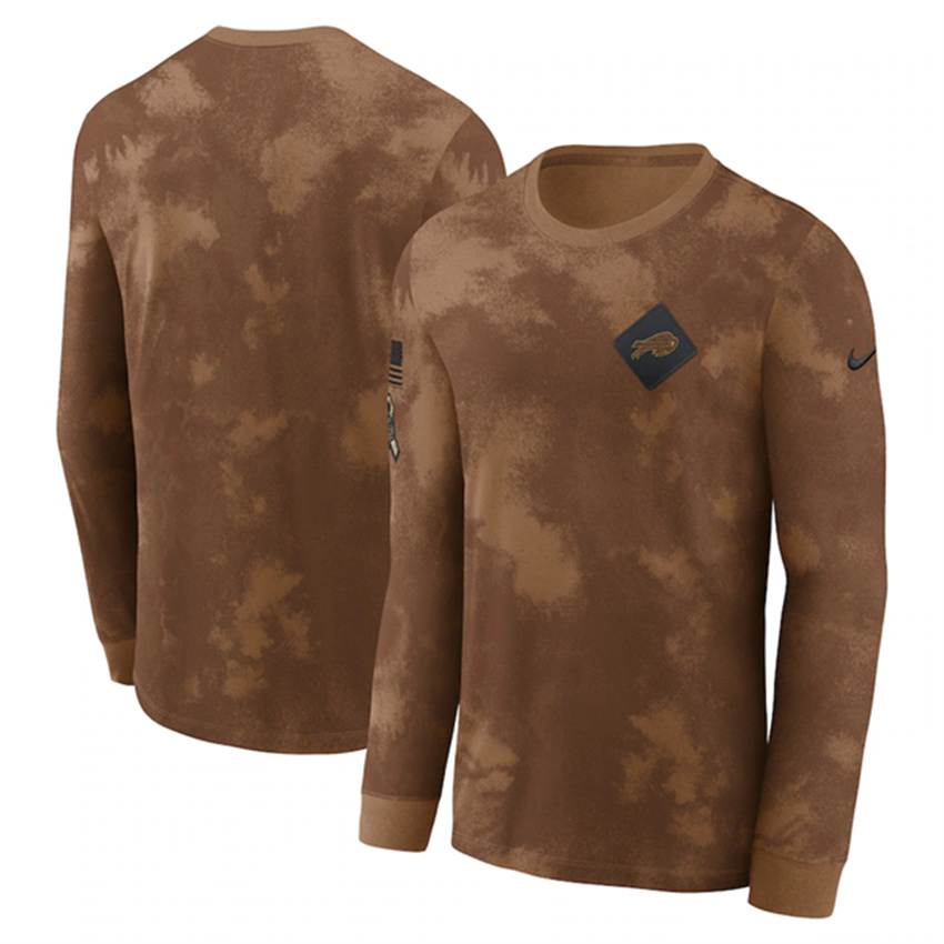 Men's Brown Buffalo Bills 2023 Salute To Service Long Sleeve T-Shirt